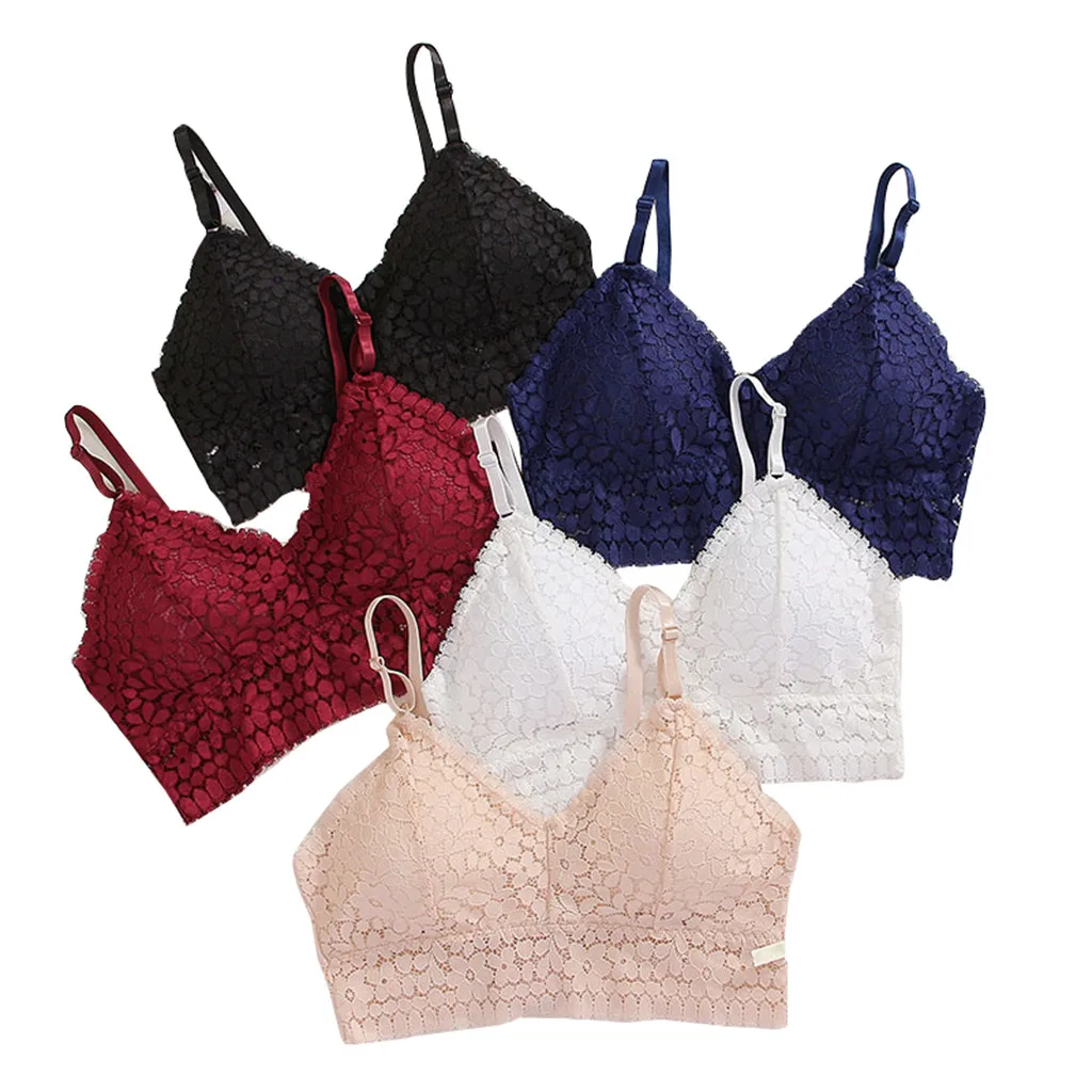 Сексуальный женский кружевной бюстгальтер однотонный жилет бесшовный женское