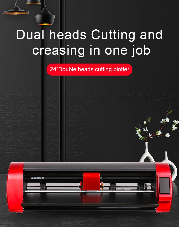 D24 двухголовочный резак плоттер с подставкой для резки наклеек теплопередачи