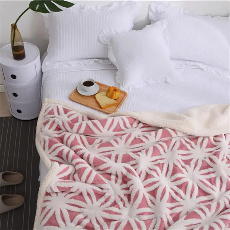 Скандинавское розовое Флисовое одеяло Супер Мягкое высококачественное домашнее