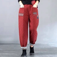 thick cotton padded trousers womens winter harem pants thick warm loose pants vintage streetwear female pants vintage artistic
