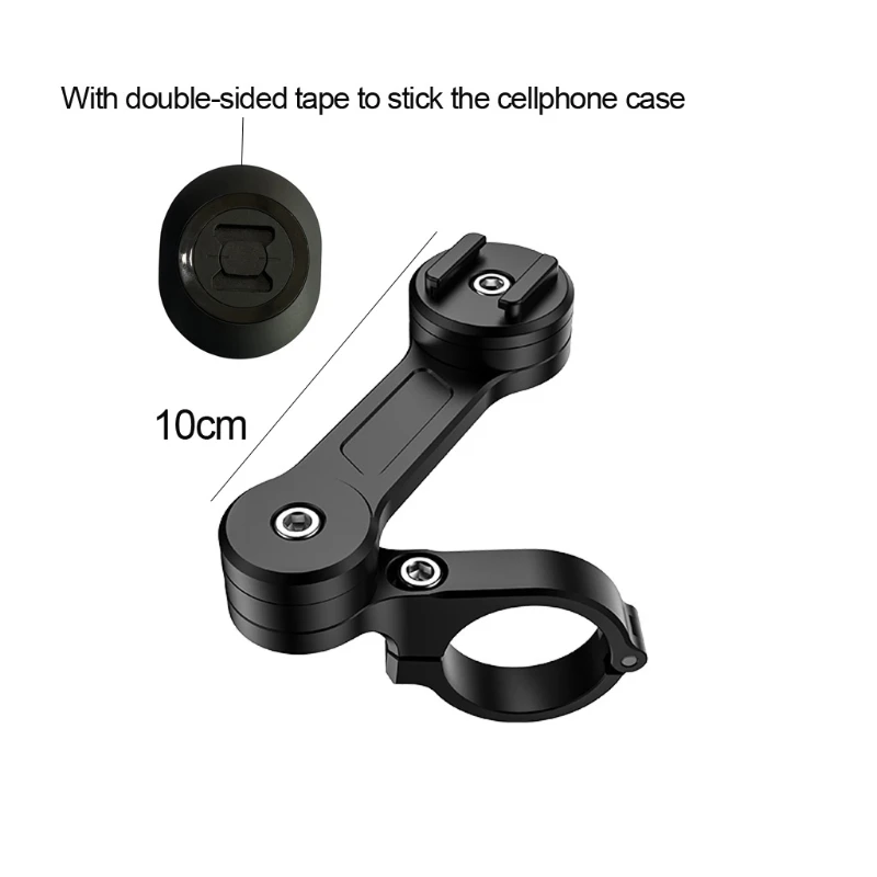 

H4GA Aluminum Alloy 360° Bike Motorcycle Handlebar Rearview Mirror Mobile Phone Holder Cradle Mount for 2-7" Cellphone GPS