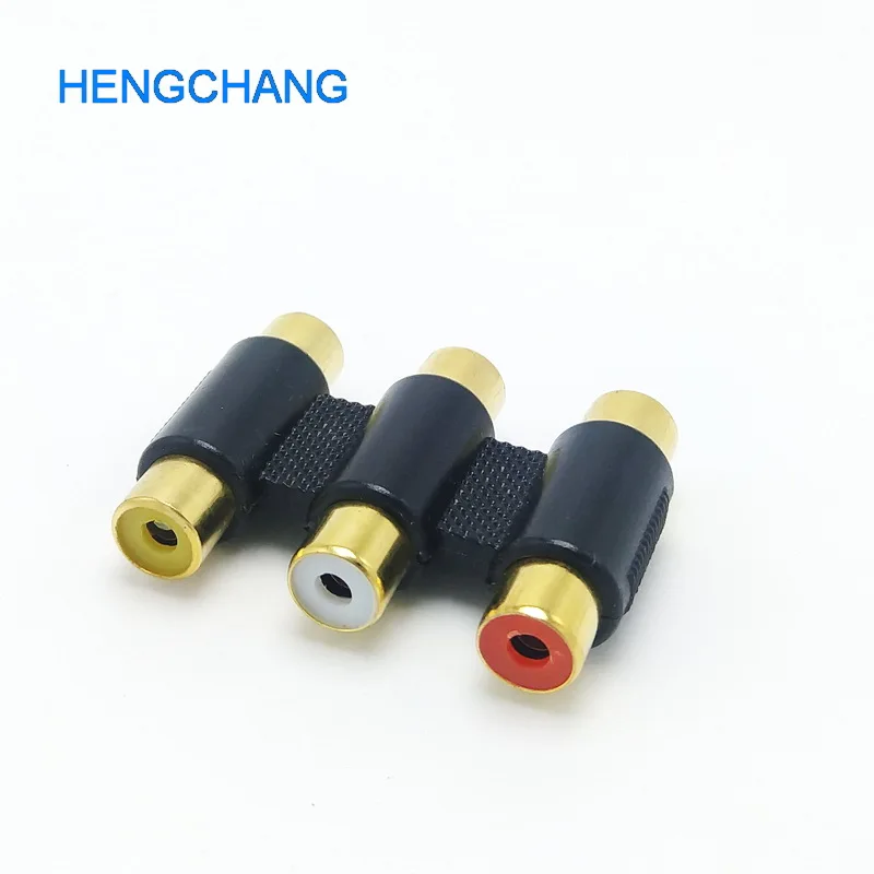 3 цвета золотое покрытие RCA Женский удлинитель Разъем для VCD DVD HDTV|rca cable connector|rca female