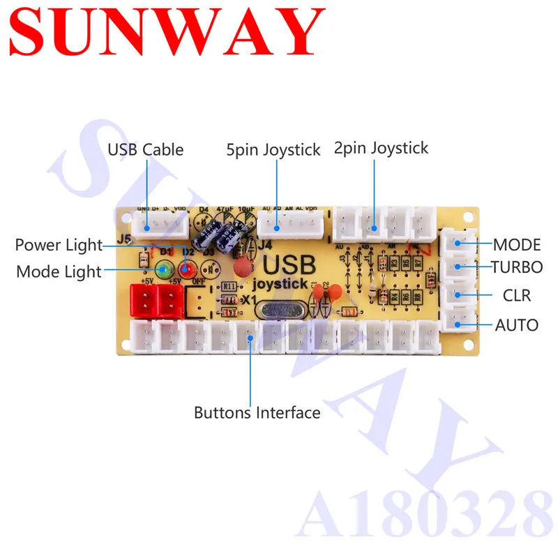 2 шт./лот аркадные игры; USB кодировщик Боевая палка Raspberry Pi 1/2/3 кнопки джойстика ПК MAME Ретро пирог нулевой задержкой USB 5V кодер доска