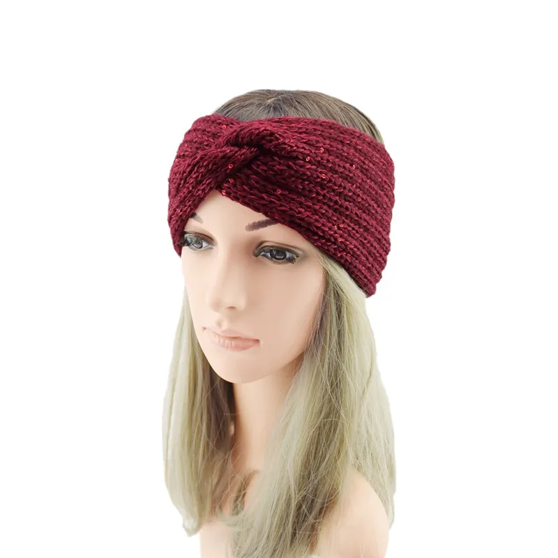 

Winter Warmer Ear Knitted Headband For Women Crochet Bow Wide Stretch Hairband Headwrap Hair Accessories Lady Turban