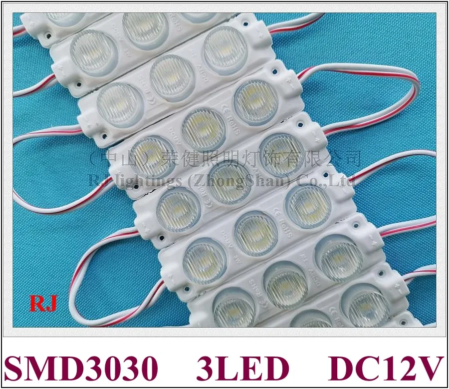 3W светодиодный модуль светильник с объективом DC12V 75 мм(L)* 20 мм(W) угол луча по вертикали 15 градусов и по горизонтали 45 градусов IP65 CE