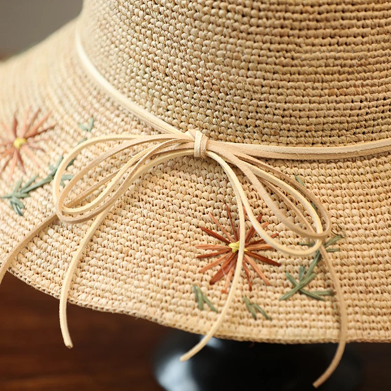Популярная летняя соломенная шляпа Hoilday Женская пляжная Складная с широкими