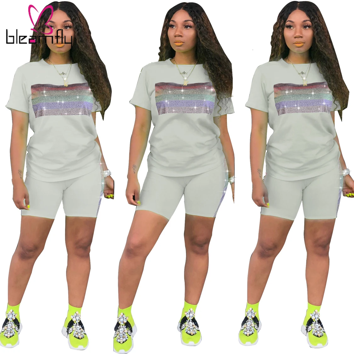 2019 женский летний комплект из двух предметов горячая Распродажа футболка в