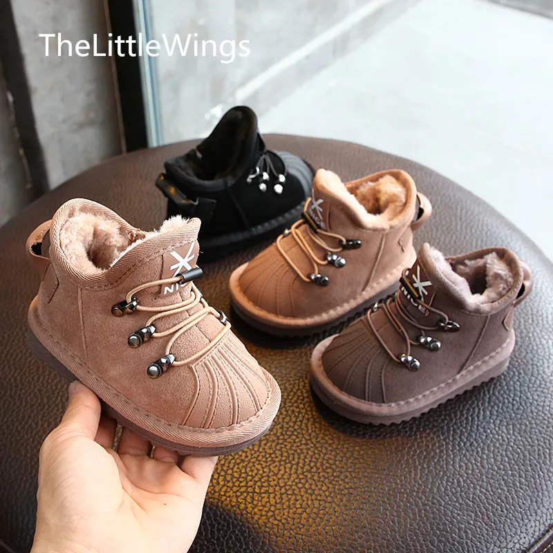 Зимние ботинки для девочек Новинка 2019 года теплая и нескользящая обувь из хлопка