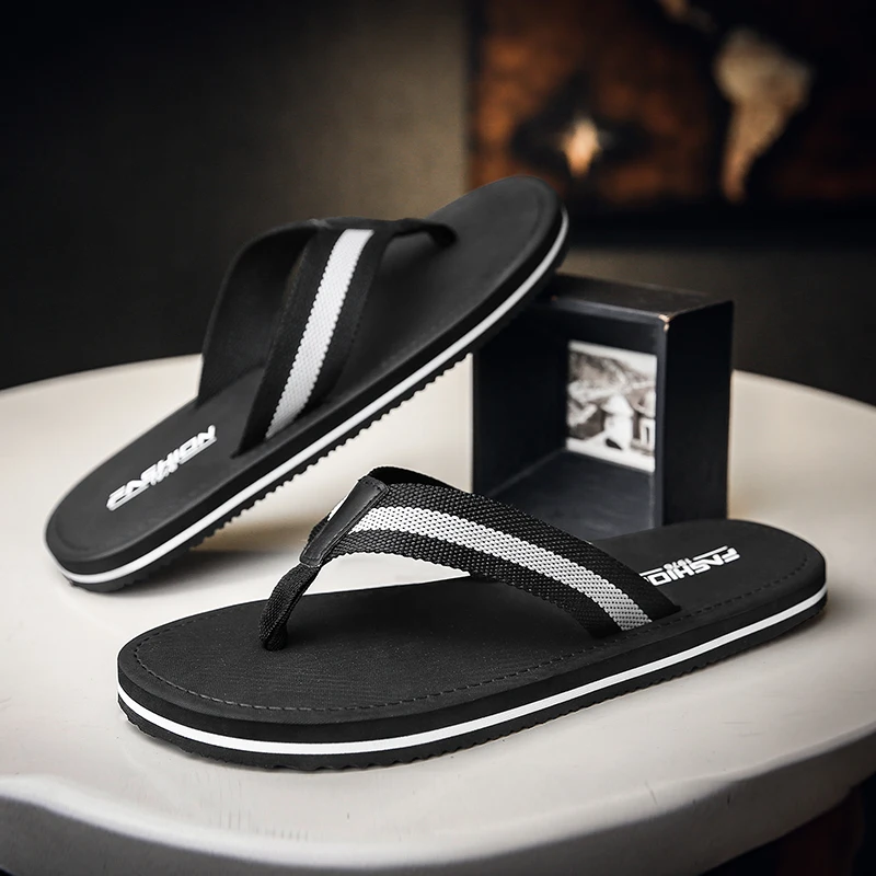 Летняя модная мужская обувь Цвет черный белый Повседневная в полоску Стильные