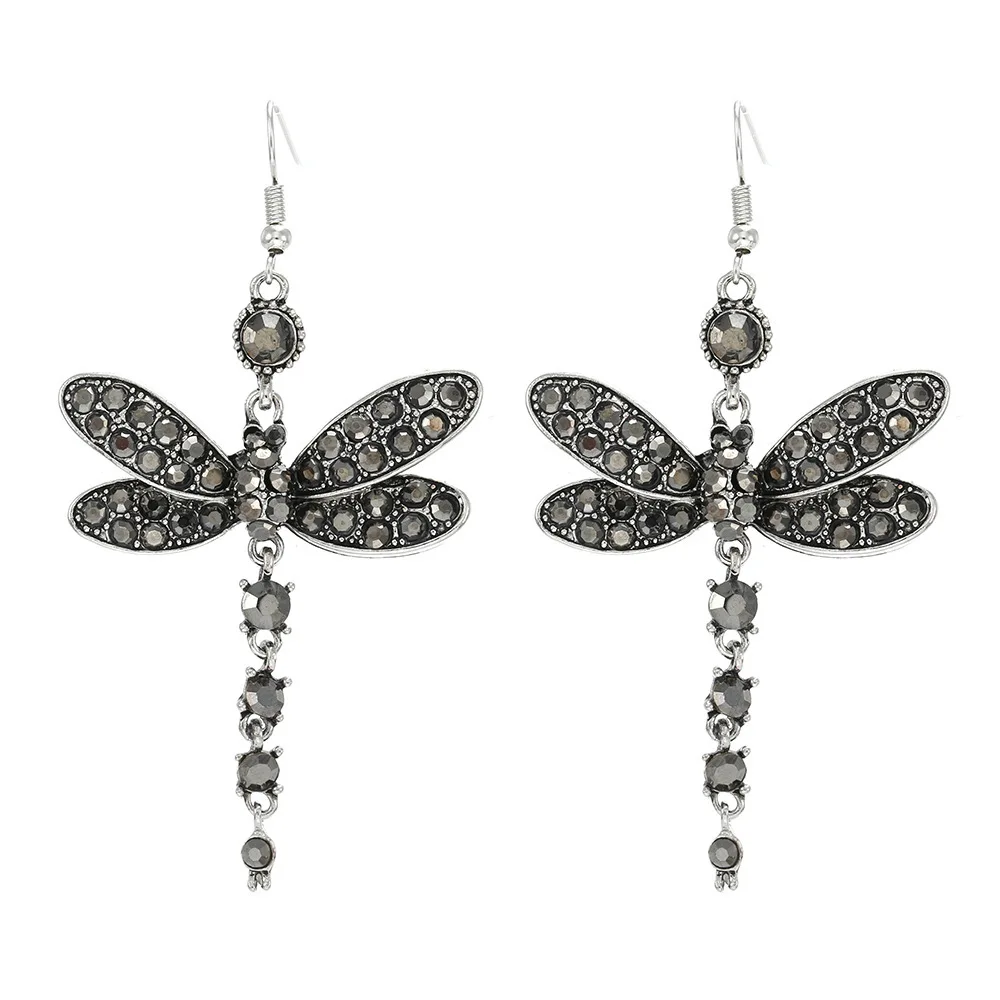 

Ethnic Style Inlaid Multi Color Retro Tassel Dragonfly Earrings Female Long Earrings Jewelry Aretes De Mujer Modernos Jewelry