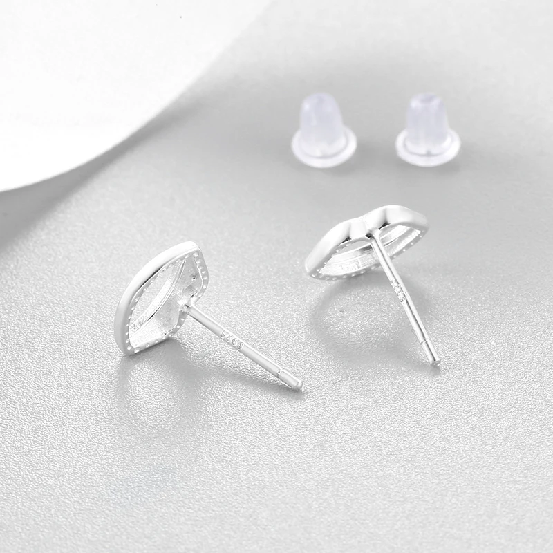 Аутентичные 925 стерлингового серебра поцелуй губы маленькие шпильки серьги для