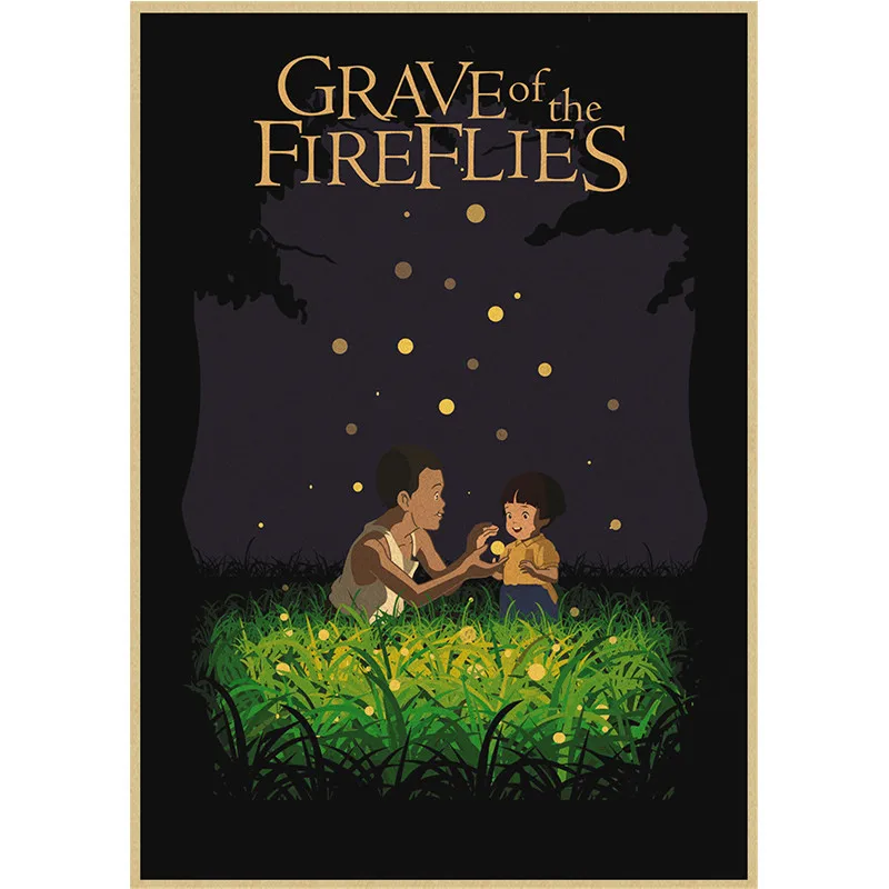 

The latest Anime Hotaru No Haka Kraft Paper Posters Sticker Home Decor Kids Bedroom Bar Wall Paintings