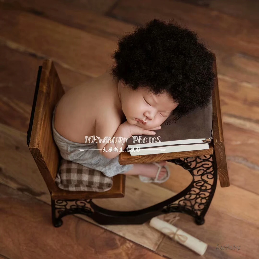 Newborn Photography Props Wooden Mini Desk Baby Posing Props Infant Photo Shoot Accessories Creative Big Props Baby Photo Chair