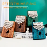 17 key kalimba thumb piano high quality mahogany musical instrument for beginners with tuning hammer piano score birthday gift