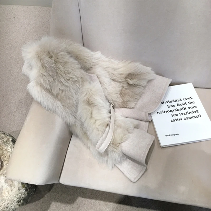 

coat High quality Fur Vest Luxury Faux Fox Warm Women Coat Vests Winter Fashion furs Women's Coats Jacket Gilet Veste