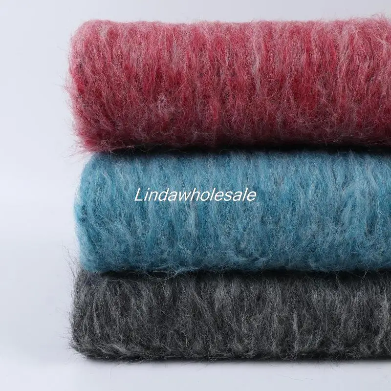 Двухцветная шерстяная мохеровая ткань модная повседневная куртка из полиэстера