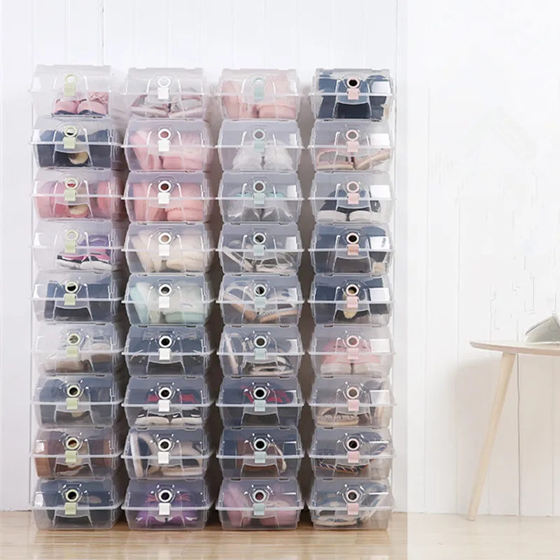 

Transparent Stackable Shoe Storage Box Clamshell Storage Cabinet Stereo Shoe Rack Household Dustproof Multipurpose Shoe Box