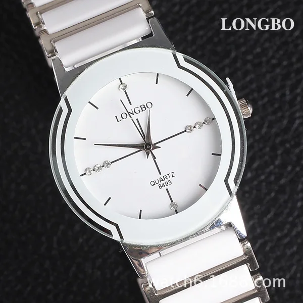 LONGBO, роскошные Брендовые женские часы Relogio Feminino, простые повседневные деловые часы, женское платье, Reloj Mujer, имитация керамики, кварцевые часы - Цвет: Белый