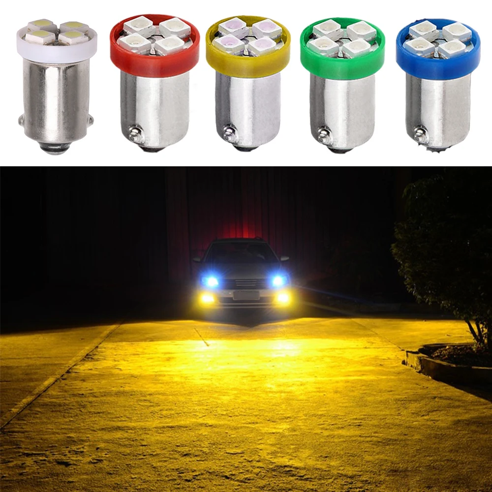 

Car 24V 10 PCS BA9S T4W T11 1210 4 SMD LED Bulbs White Blue Red Green Amber Map Lights 4 LEDs Auto Car Lights Car Accessories