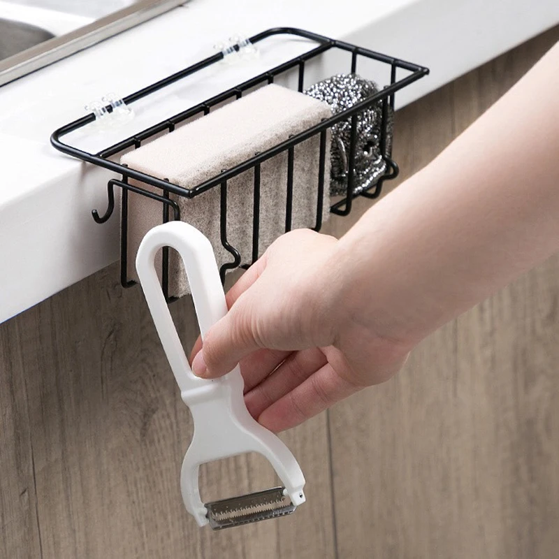 

Multifunctional Wrought Iron Sink Rack Pool Rag Draining Shelf Sink Sponge Storage Drain Rack Holder Kitchen Accessories Drain