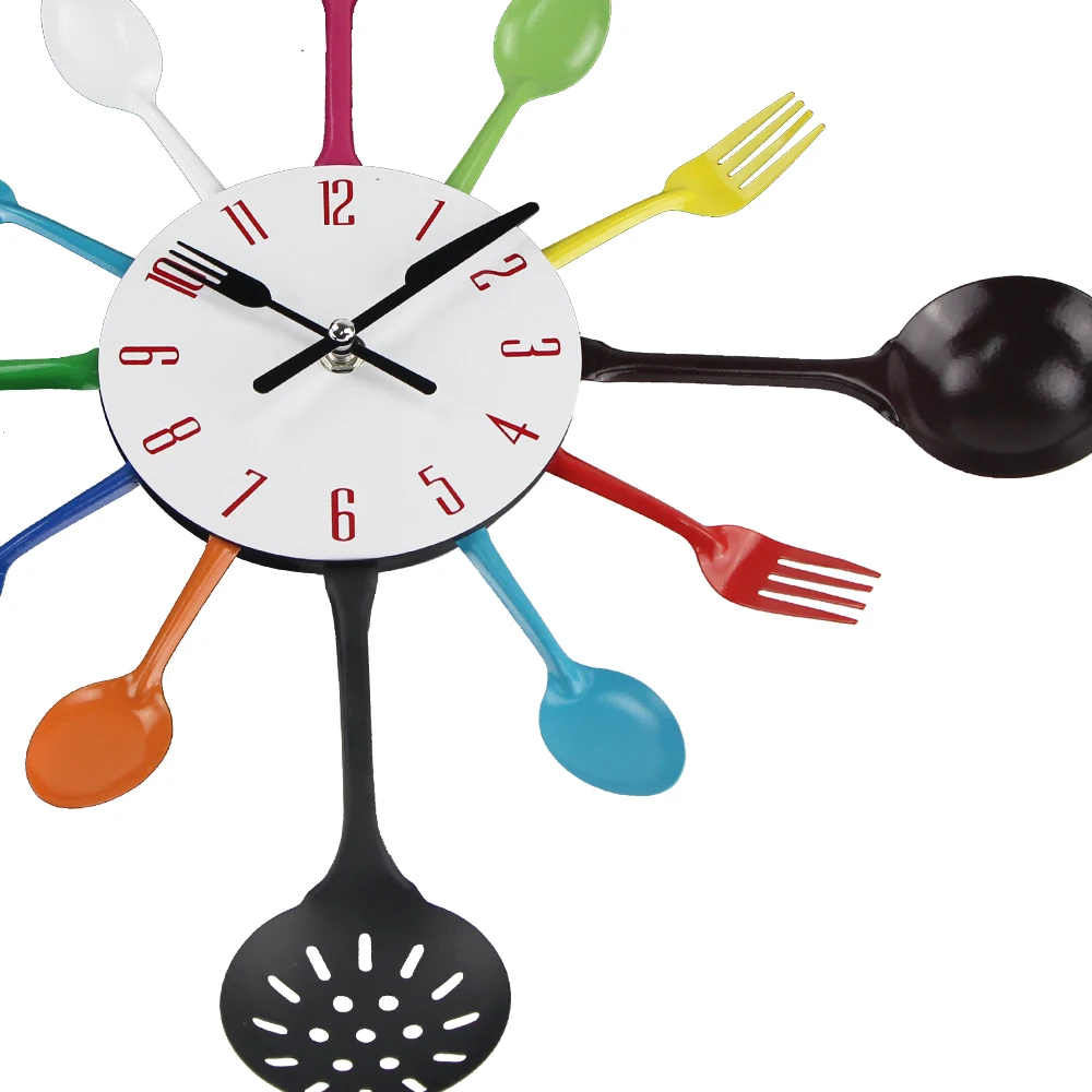 

Cutlery Wall Clocks Metal Modern Design Wall Clock Knife Fork Spoon Kitchen Clocks vintage Home Decor Unique Style Wall Watch