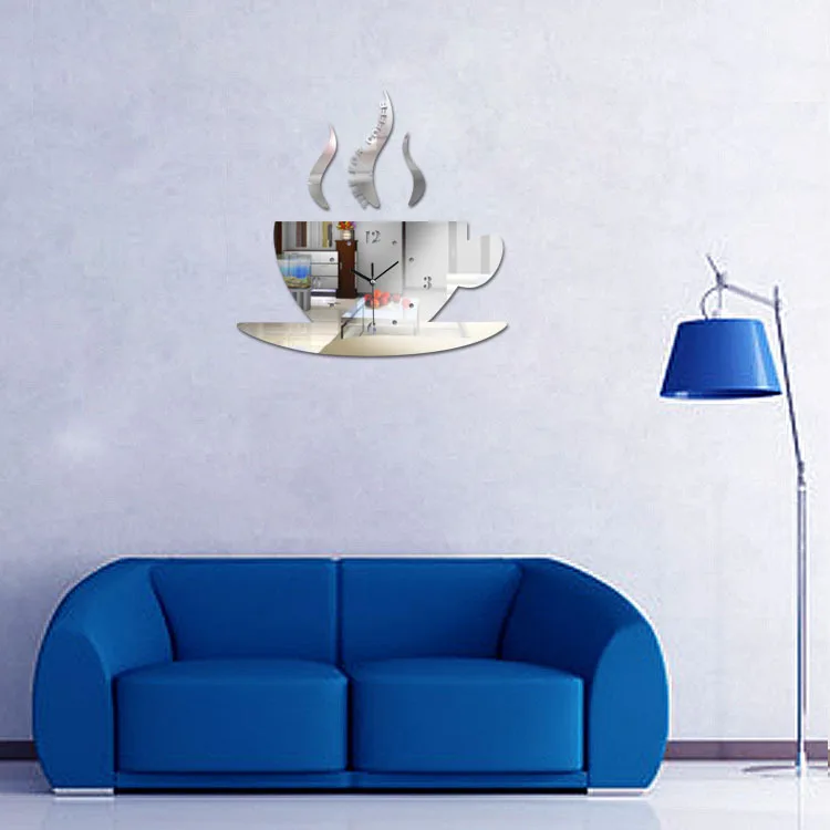 

Creative coffee cup wall clock wall clock coffee shop restaurant kitchen clock