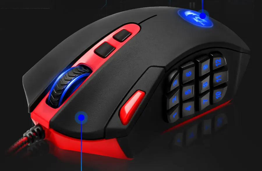Redragon Perdition M901 Проводная игровая мышь USB 24000 dpi 19 кнопок программируемая игра с подсветкой Эргономичный ноутбук