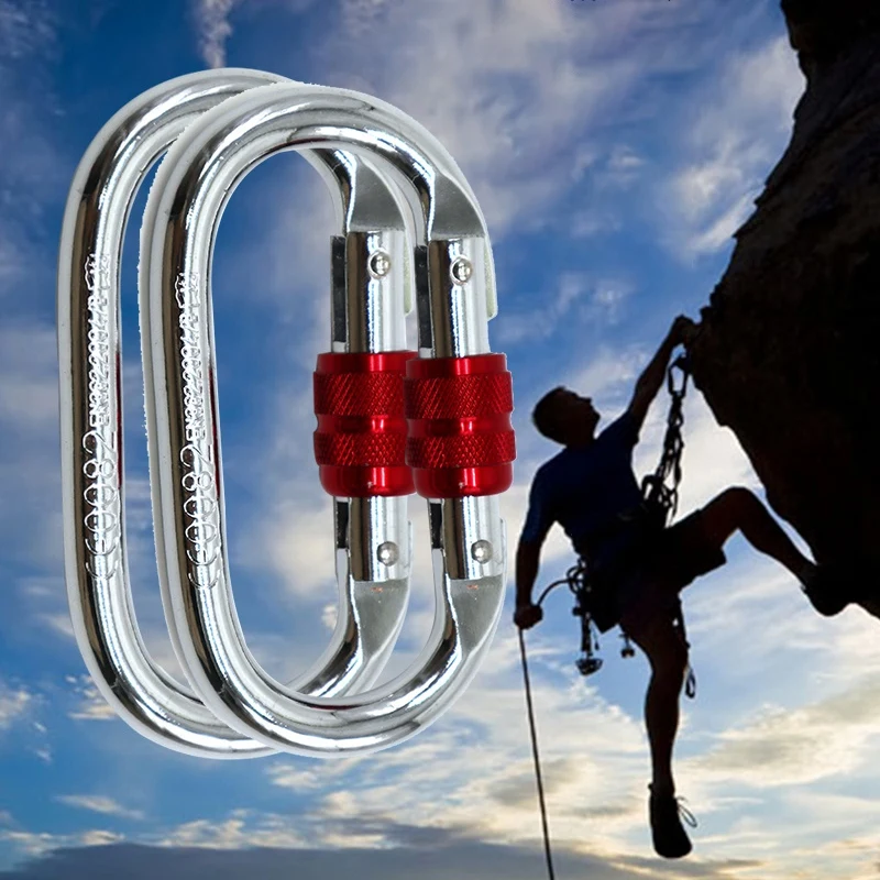 

1 пара альпинистский карабин для занятий йогой гамак 25KN профессионального мастера замок карабин скалолазание на открытом воздухе Альпиниз...