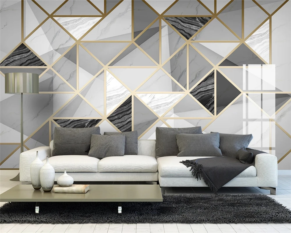 Beibehang пользовательский настенный бумажный светильник роскошный геометрический