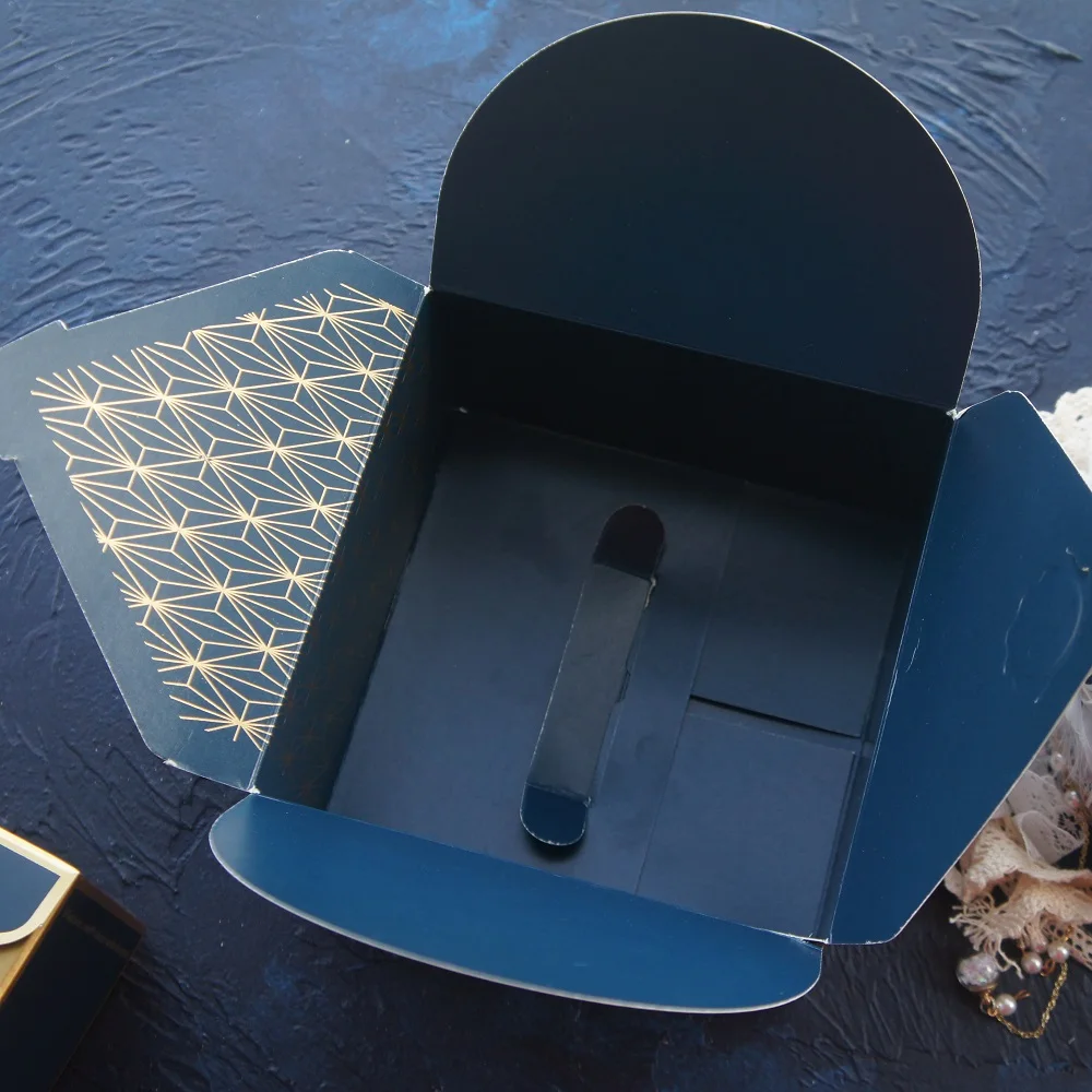 10 шт. Золотой конверт синий дизайн с наилучшими пожеланиями печенье макарон