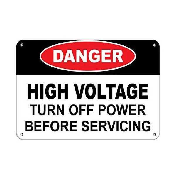 

Danger High Voltage Turn Off Power Before Servicing Tin Sign art wall decoration,