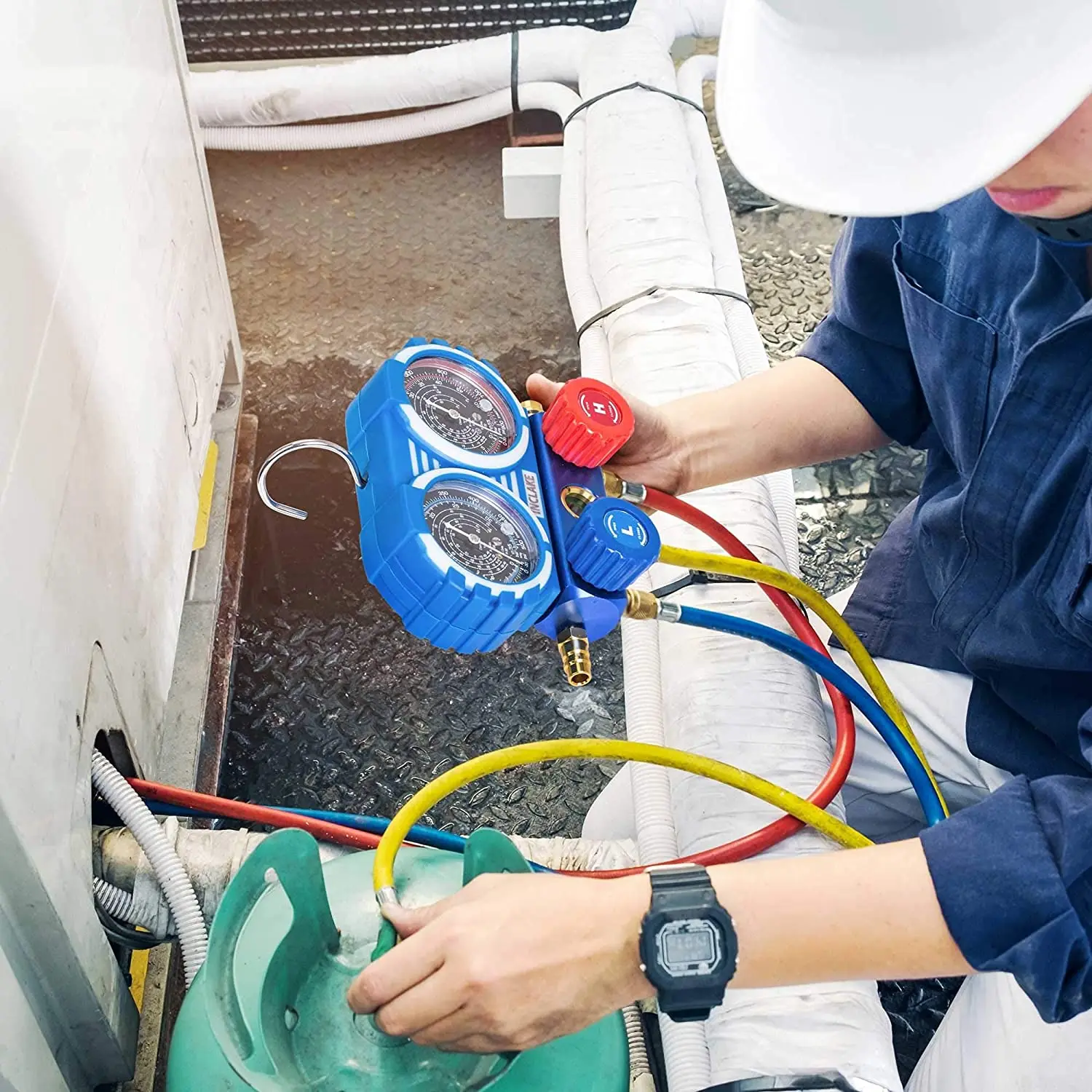 Автомобильный комплект манометр коллектора хладагента переменного тока