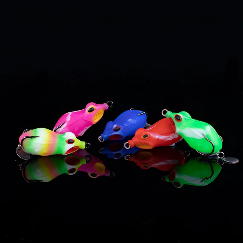 Мягкая рыболовная приманка Лягушка 10 г 55 см с металлическими блестками