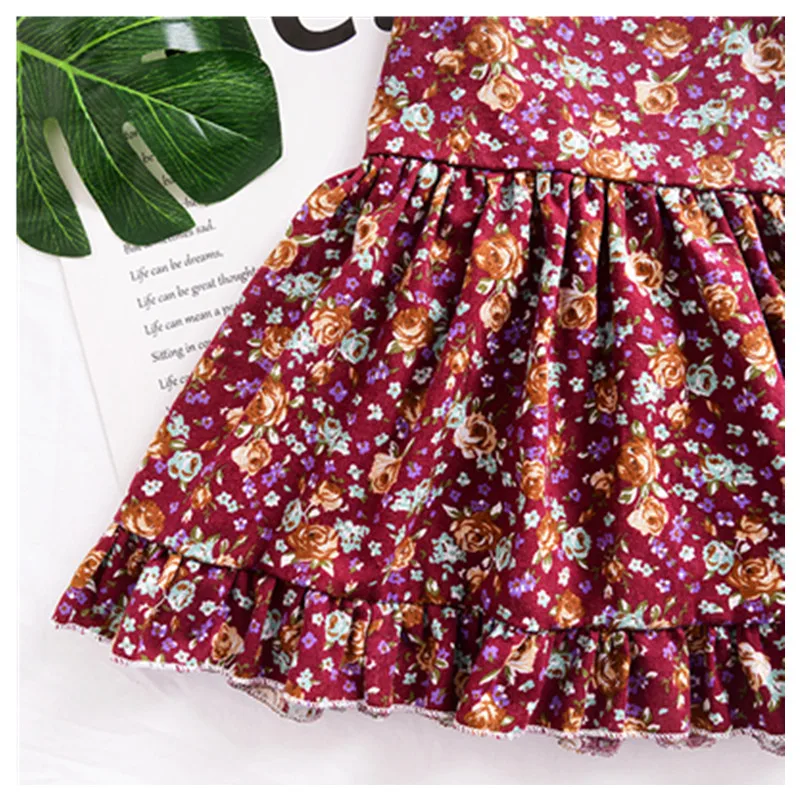 

Elegant Girls Floral Princess Dress With Strapless Back Straps Short Mini Dresses Clothes For Summer Party Robe Fille