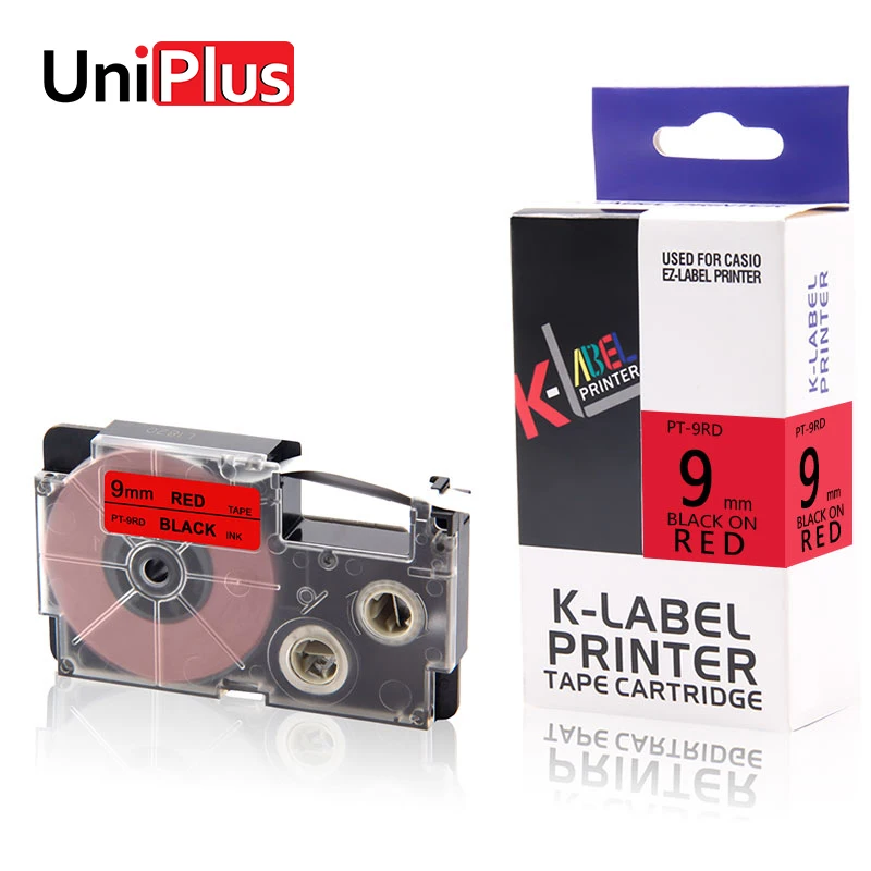 UniPlus XR 9RD EZ этикетки ленты совместимая KINGJIM CASIO принтер XR-9RD черный на красном 9 мм