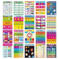 20pcsset alphabet wall chart cognition english words card cartoon poster mind map early learning education classroom teaching