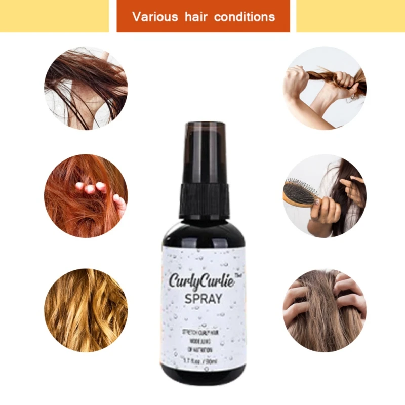 Сброс спрея для завивки волос усилитель не липкий вьющихся волнистых сильный