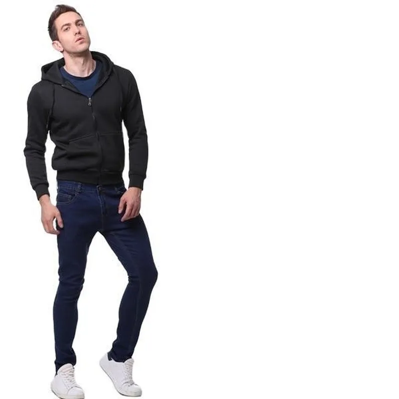 

Slim Fit Jeans for Men Autumn Spring Plus Size Casual Solid Denim Pencil Pants Full Length Softener Light Blue Jeans Pant