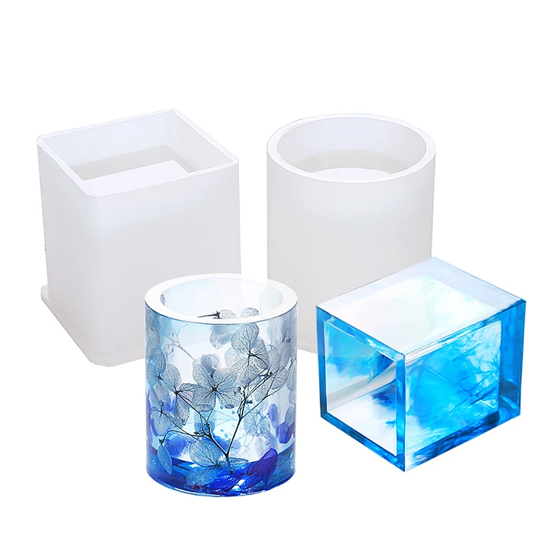 

1 PC Pen Holder Mold Pen Holder Case Brush Storage Square Round Pen Holder Silicone Epoxy Resin Mold Craft DIY Silicone Mold