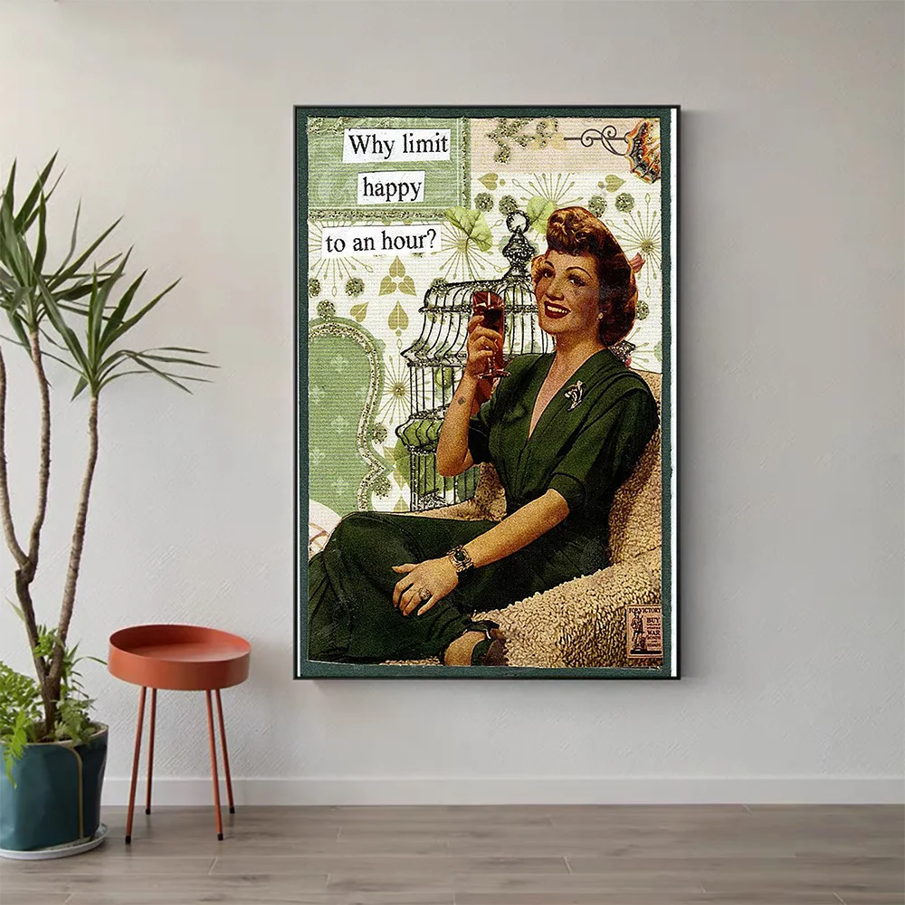 

W574 Silk Fabric Poster Wall Art Decor WHY LIMIT HAPPY TO AN HOUR VINTAGE Classic Movie Trend Fashion Decoration Bright Gift