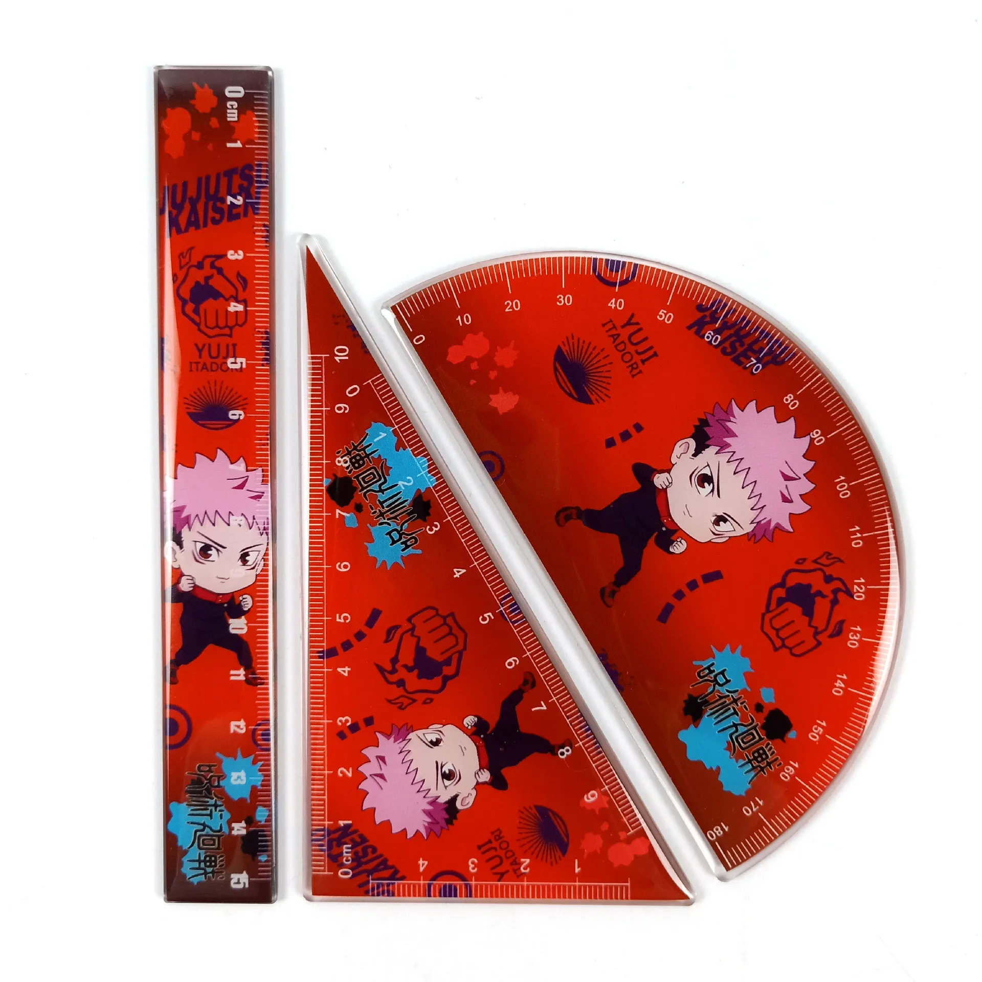 

Anime Jujutsu Kaisen Gojo Satoru Itadori Yuji Megumi Kugisaki Maki Inumaki panda Nanami Sukuna Acrylic stationery ruler set