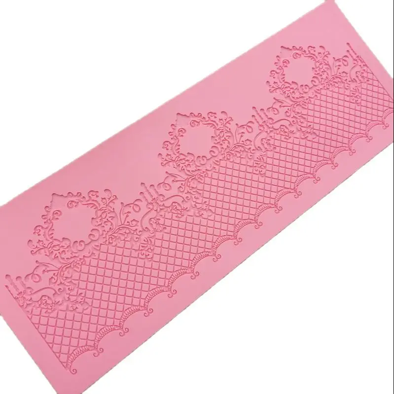 

Lace Jewellery Wedding Cake Silicone Beautiful Lace Fondant Mold Mousse Sugar Craft Icing Mat Pad Pastry Baking Pad Tool K640
