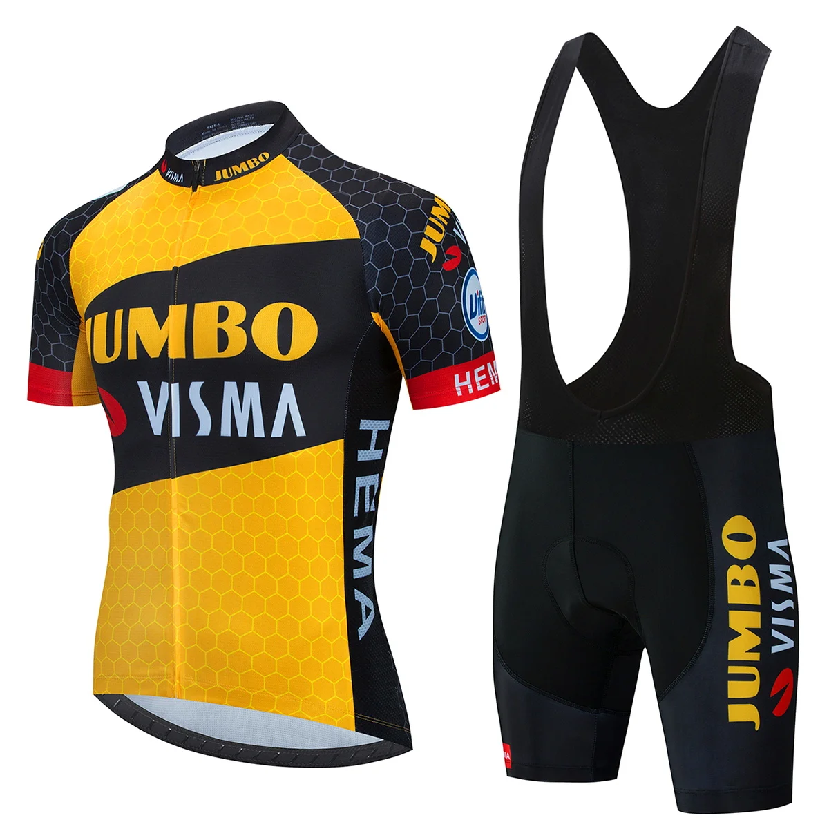 

2021 JUMBO Cycling Jersey Summer Set Pro Team Cycling Clothing Road Bike Suit Bicycle Bib Shorts MTB Maillot Ciclismo Ropa