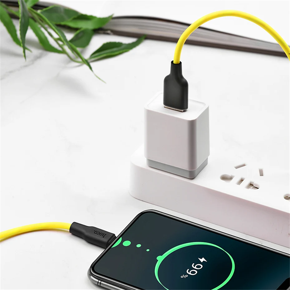 HOCO 1 м 2 м мягкий силиконовый USB кабель для iPhone 11 pro Max Type C кабель Micro кабель для Samsung USB C кабель