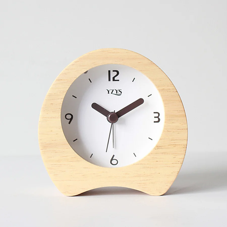 Будильник в скандинавском стиле деревянный с повтором сигнала двойной будильник