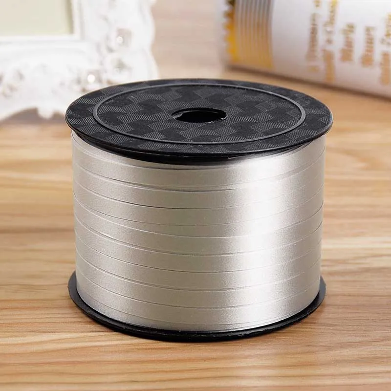 Silver 1 шт./лот, фольгированная лента для воздушных шаров, 5 мм X 100 ярдов, вечерние, свадебные подарки,, вечерние украшения, аксессуары для рукоделия, ленты Cintas - Цвет: Silver