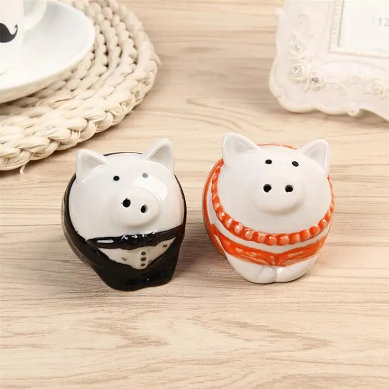 2 шт. набор бутылок для приправ керамическая Милая свинья Солонка и перечница с