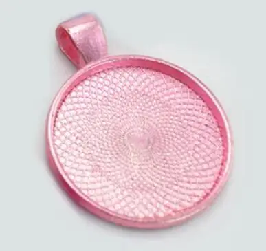 Pink 10 шт./лот, пустая основа подвески из сплава, 20 мм, 25 мм, 30 мм, Стеклянные Кабошоны, камея, поднос, сделай сам, ювелирное изделие, подвеска, фурнитура - Цвет: Pink