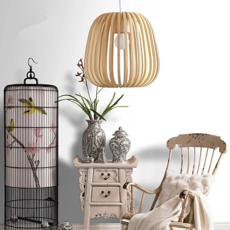 Бамбуковый Плетеный ротанговый абажур подвесной светильник деревенский