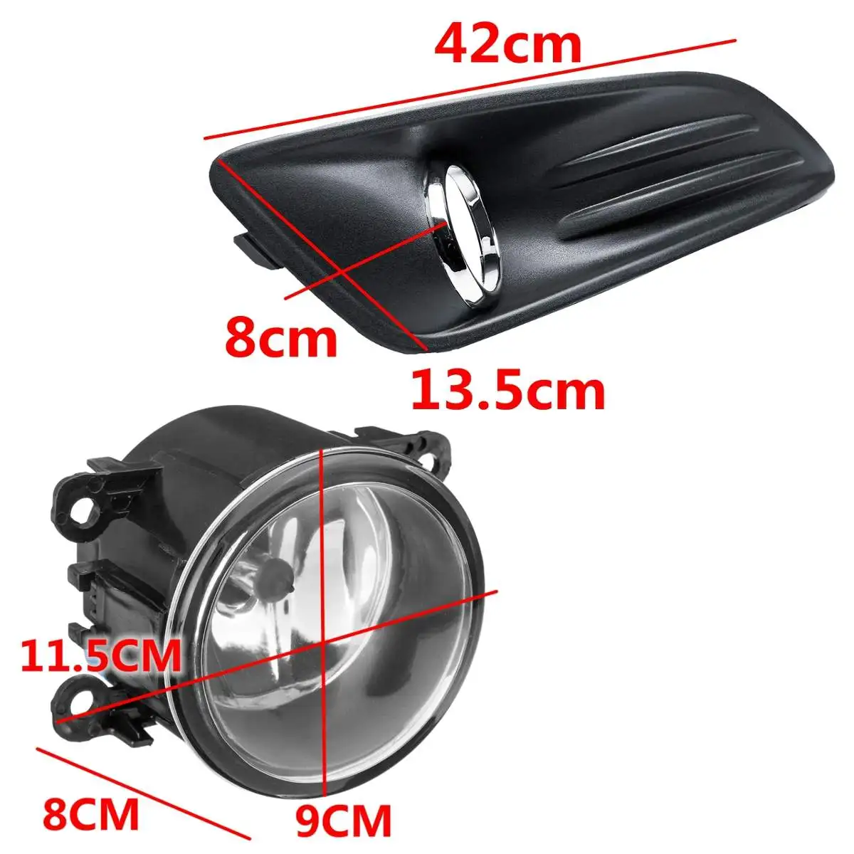 

1 Pair Car Fog Light Lamp Cover Light For Ford for Fiesta 2013 2014-2017 Front Bumper Frame Trim Gloss Black Driving Fog Lights